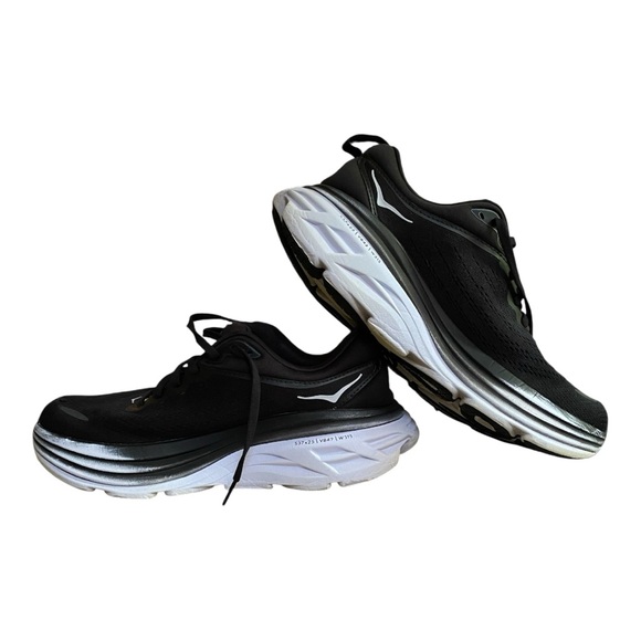 Hoka Black Athletic Shoes with White Soles - Picture 2 of 10